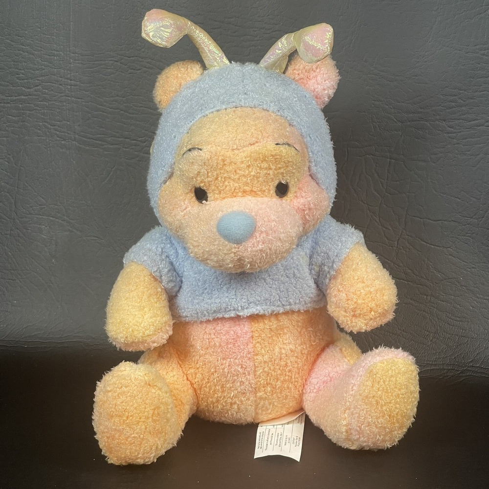 Disney Vintage Winnie The Pooh Pastel Sherbet Butterfly 8" Beanie Plush Stuffed